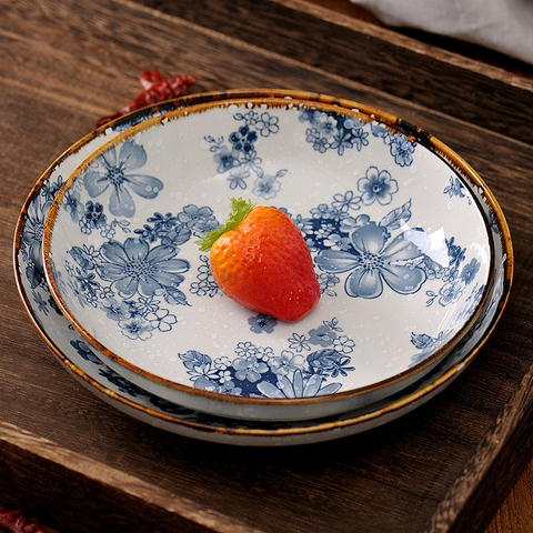 陶瓷盘子菜盘家用创意7英寸8寸单个菜碟子餐盘单个日式餐具6个装