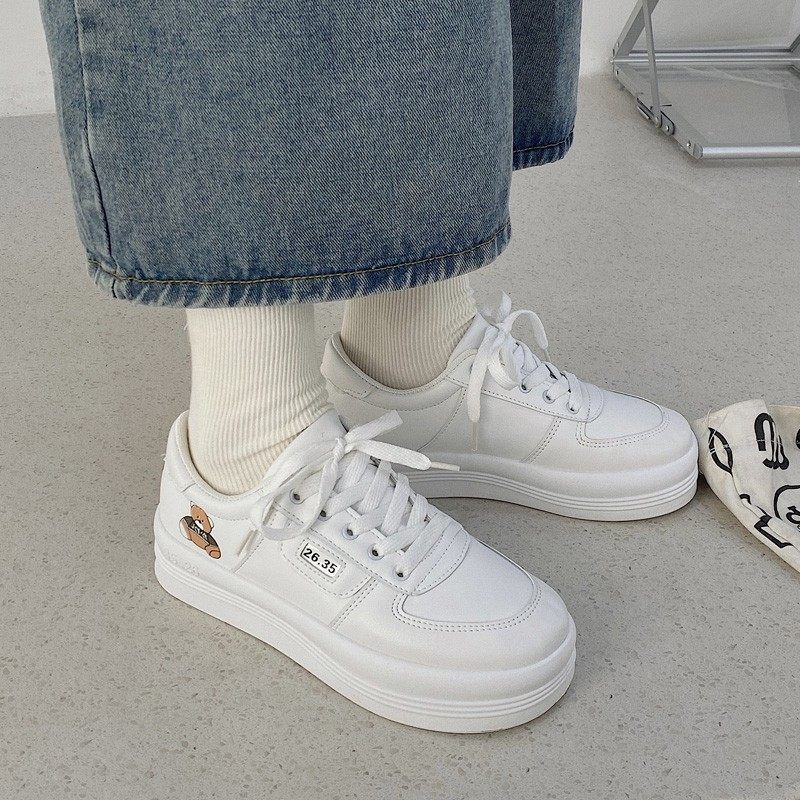 日系运动鞋女ins潮港风原宿厚底板鞋韩版ulzzang百搭休闲小白鞋子