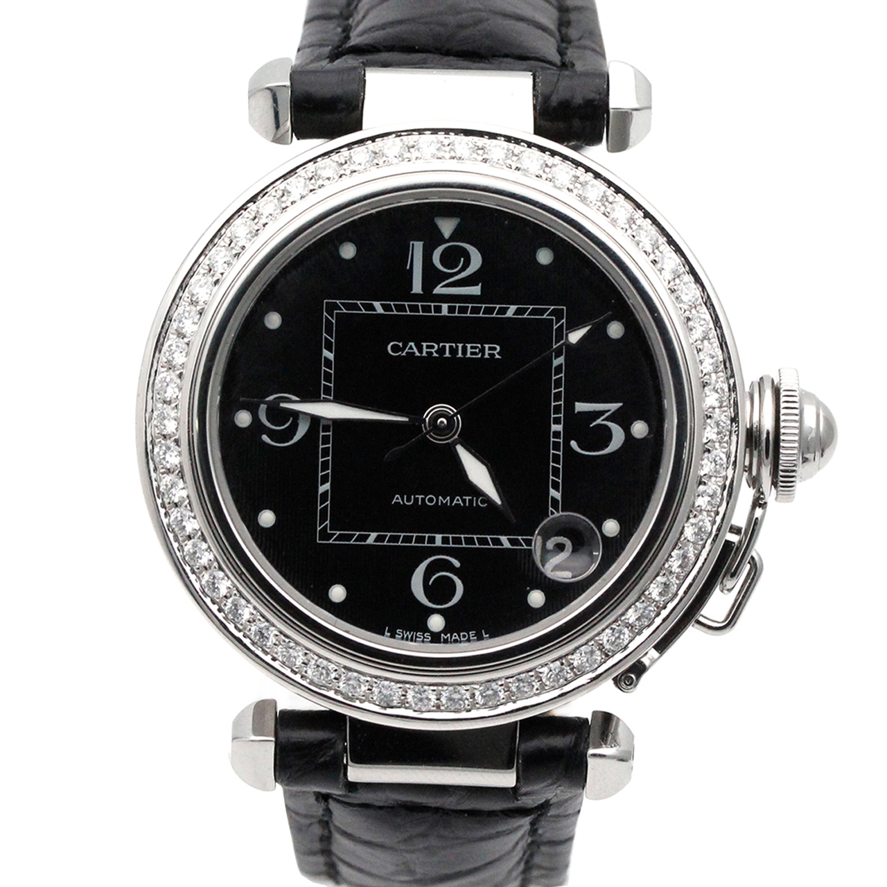 [9.5新]cartier/卡地亚 帕莎系列自动机械后镶钻女士腕表