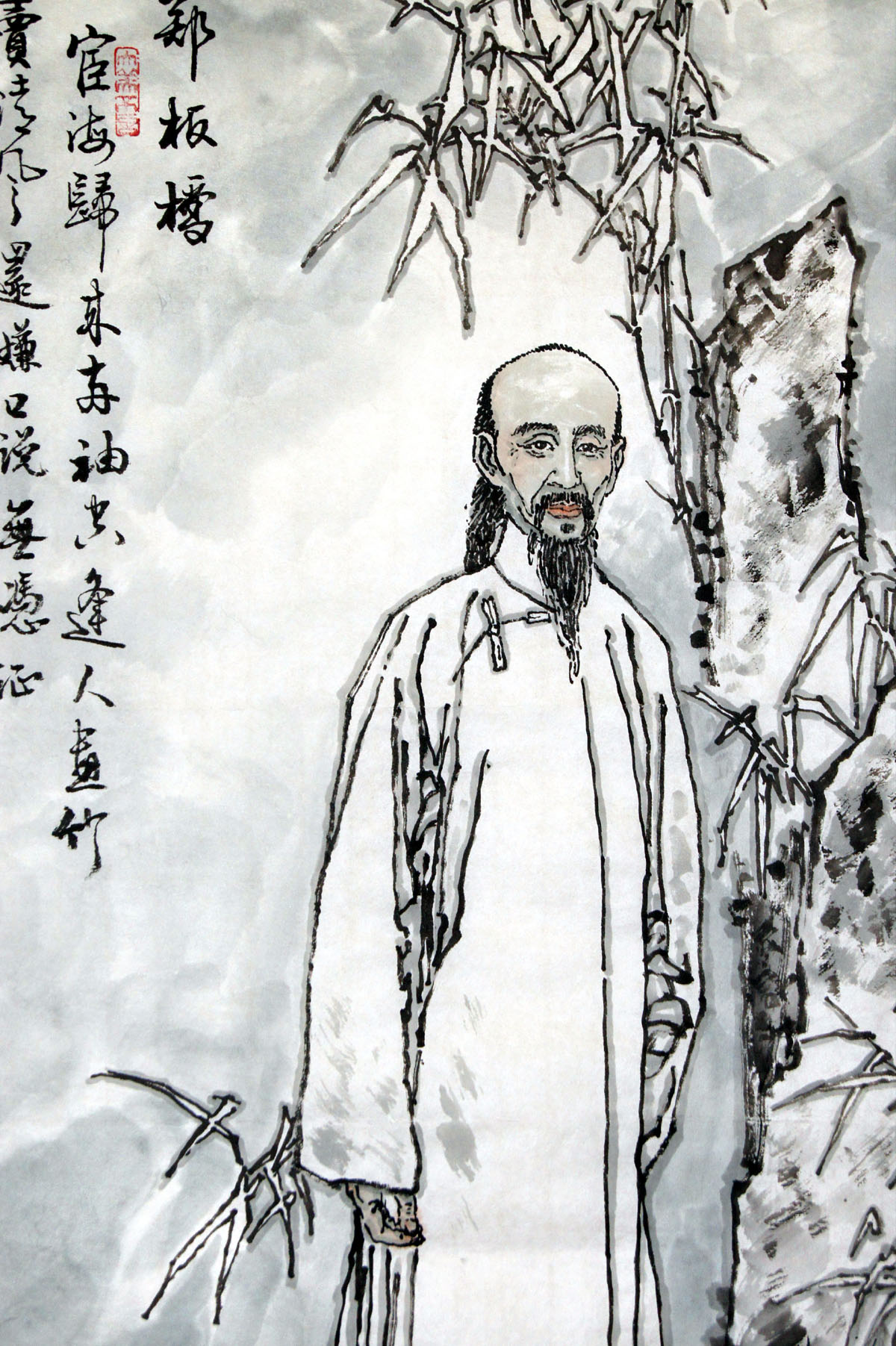 吕杰《郑板桥》工笔人物