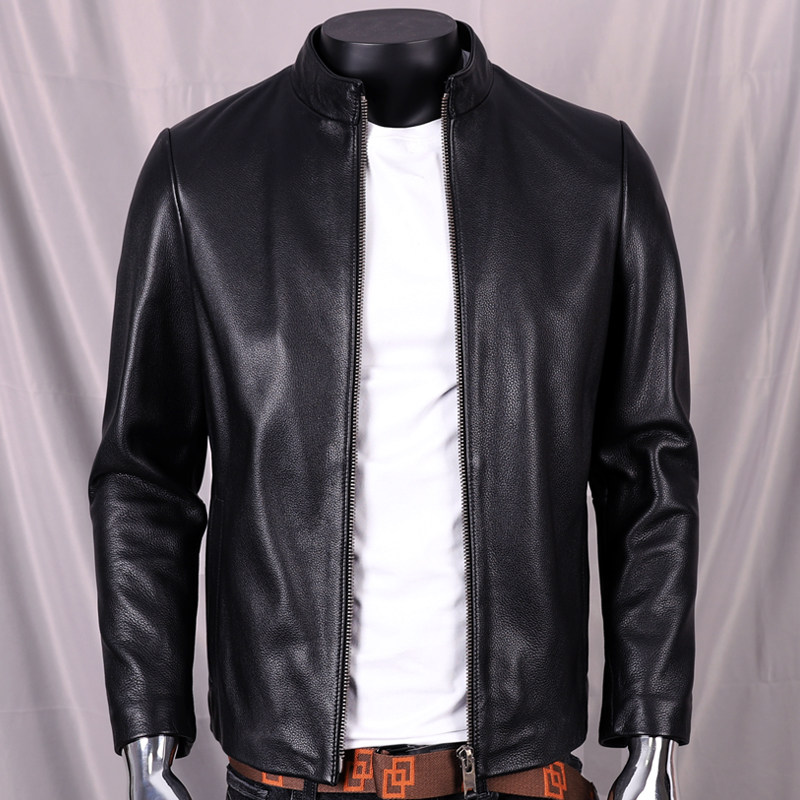 特价清仓捡漏头层牛皮真皮皮衣男士机车纯皮夹克短款立领皮外套男