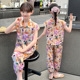 女童夏装套装2025新款网红小女孩夏季宽松衣服儿童夏款长裤两件套