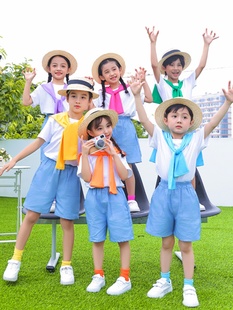 定制男女童夏装表演服幼儿园毕业照舞蹈合唱服小学生啦啦队团体演
