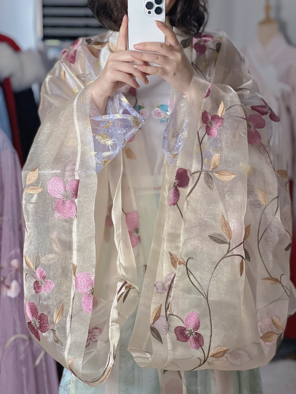 采梦集原创汉服国风满绣大袖衫现货百搭 晚萤