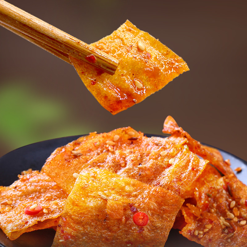 特价豆片辣条_印味平江豆片豆干 网红手撕豆皮辣条 办公室零食推荐