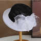 法式帽子女春夏蕾丝透气遮阳防晒帽黑白小香风玫瑰花朵卷边太阳帽