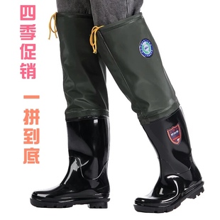 男女系带高筒雨鞋插秧雨靴犁田下水裤加厚过膝钓鱼裤防水防滑耐磨