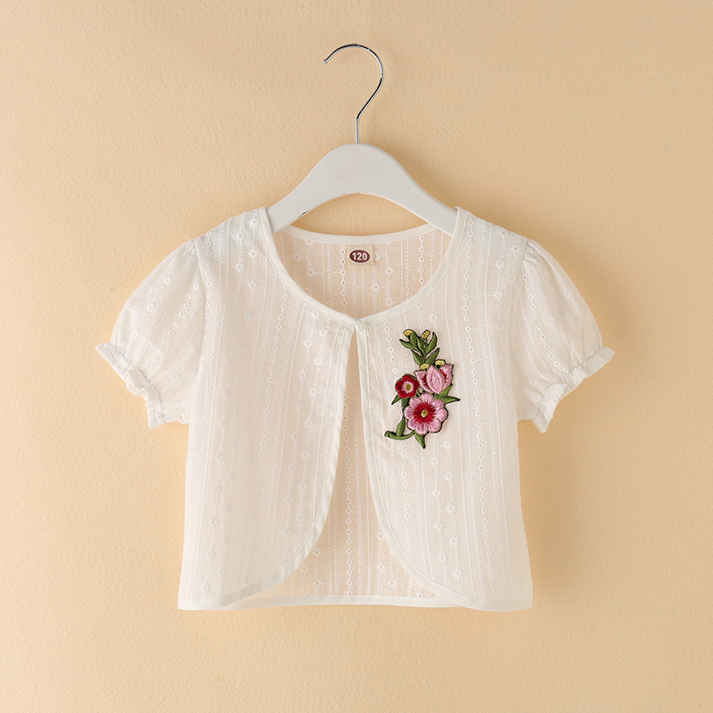 Children's clothing Girls shawl coat summer Short sleeved 2018 new pattern Korean Edition Thin section CUHK baby Versatile Small waistcoatin the Children/Baby/Family fitted , Cloak/Cloak category - from Buy2taobao.com to provide professional Taobao agent buy service