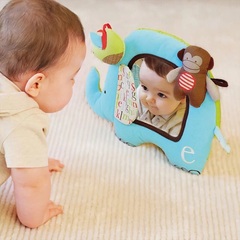 婴儿大象多功能安全镜子 哈哈镜摇铃宝宝毛绒玩具锻炼抬头