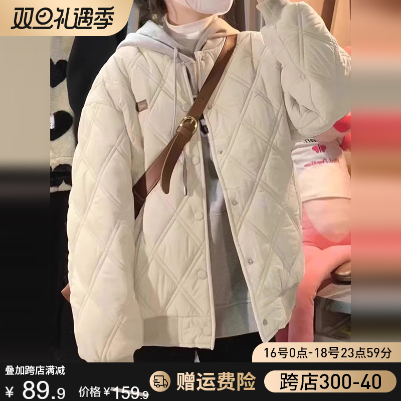 菱格棉服外套女2023秋冬季新款棉衣夹棉加厚小个子棉袄子爆款棒球