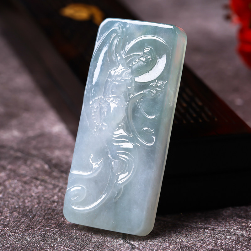 飞天神女 冰糯种绿底翡翠挂坠25.34g