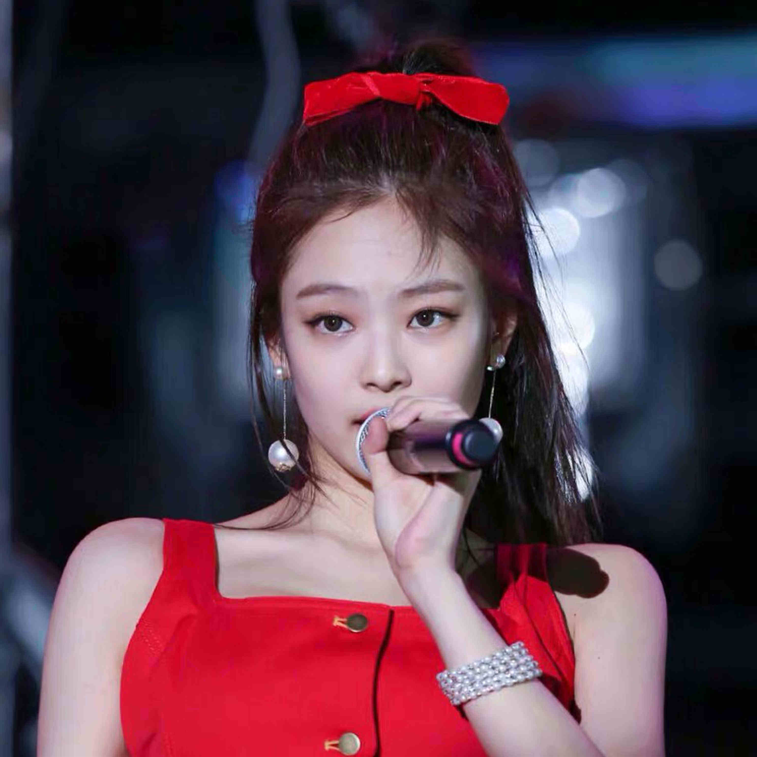 宝藏女孩jennie同款发夹红色丝绒蝴蝶结发卡一字夹顶夹韩国少女