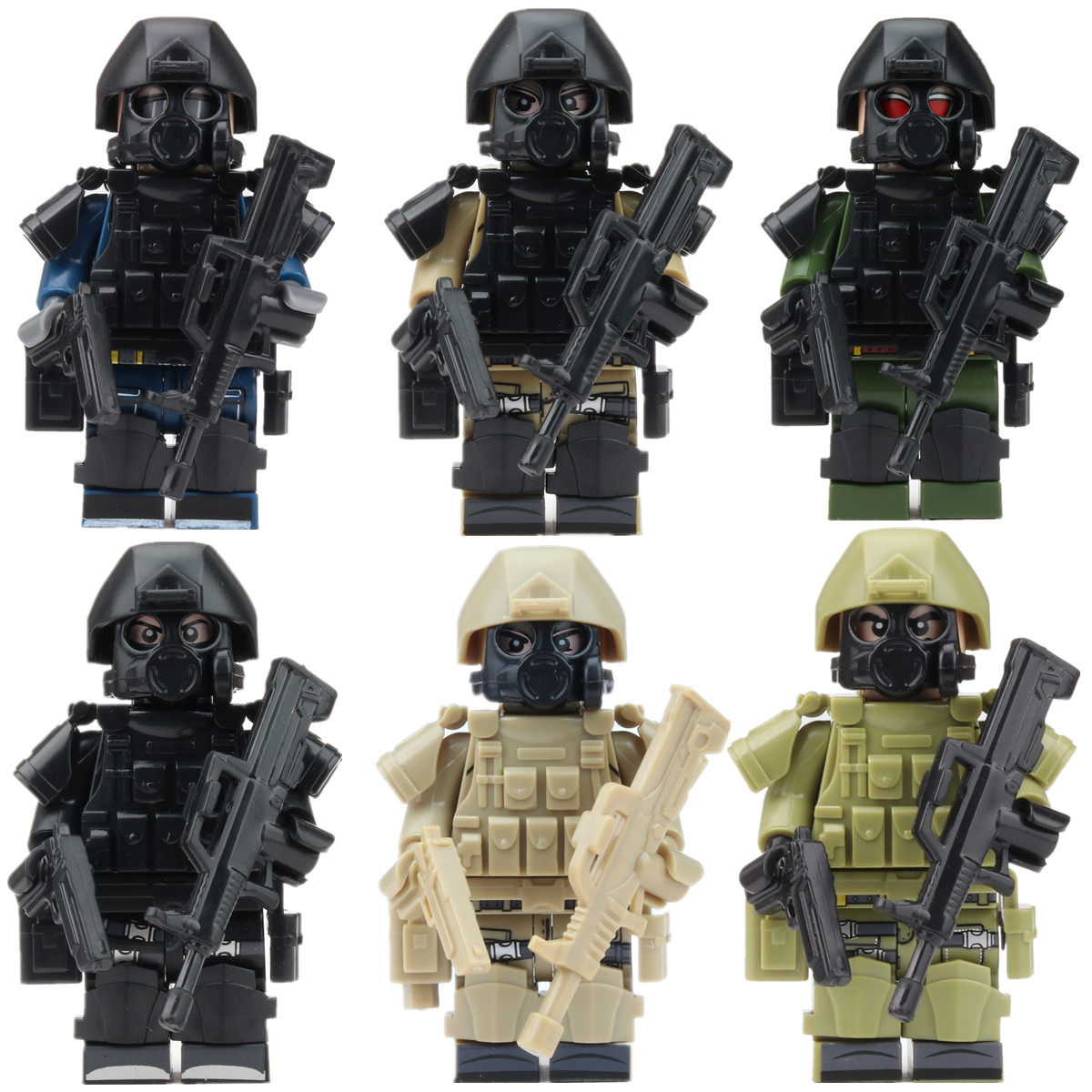 乐高积木军事重装特警人仔士兵特种兵城市警察模型男孩拼装小玩具