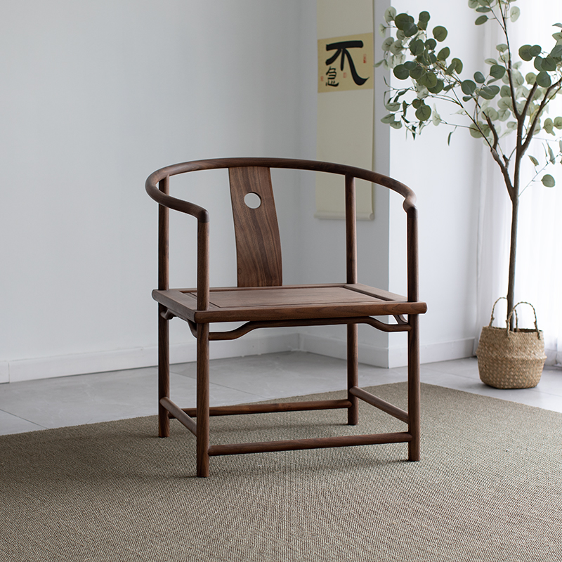 顾语堂新中式圈椅实木餐椅扶手椅