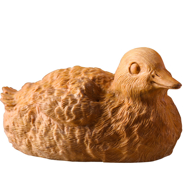 陈木荣大师木雕作品 黄杨木 小黄鸭 雕工精湛