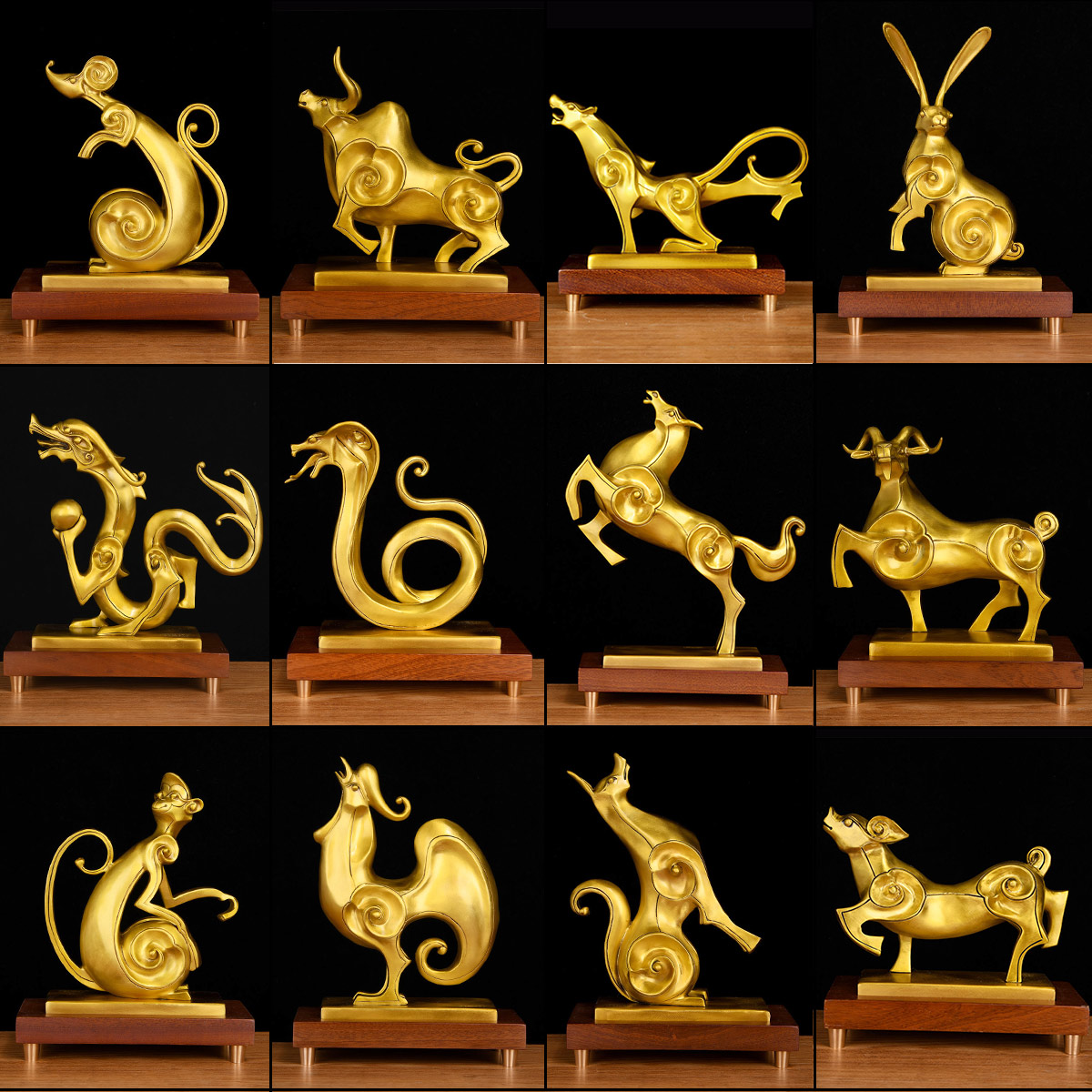 十二生肖铜摆件全套中式12属相鼠牛虎兔龙蛇马羊猴鸡狗猪客厅摆设