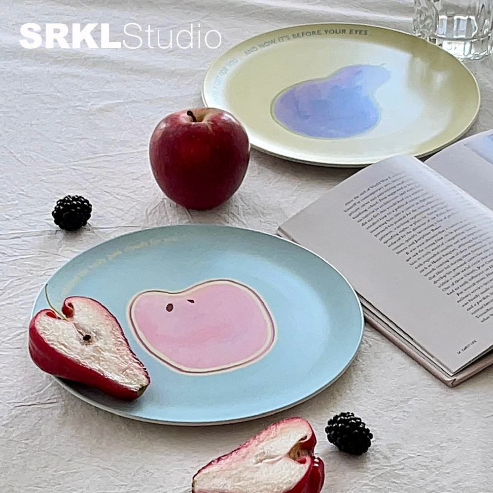 SRKLstudio原创竹纤维环保野餐盘防摔露营餐具甜品下午茶果盘礼盒