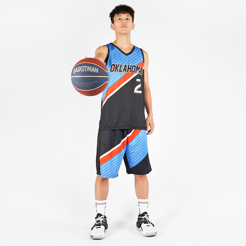 篮人2021新款比赛服雷霆球衣城市版球员订做篮球服男宽松印字队服