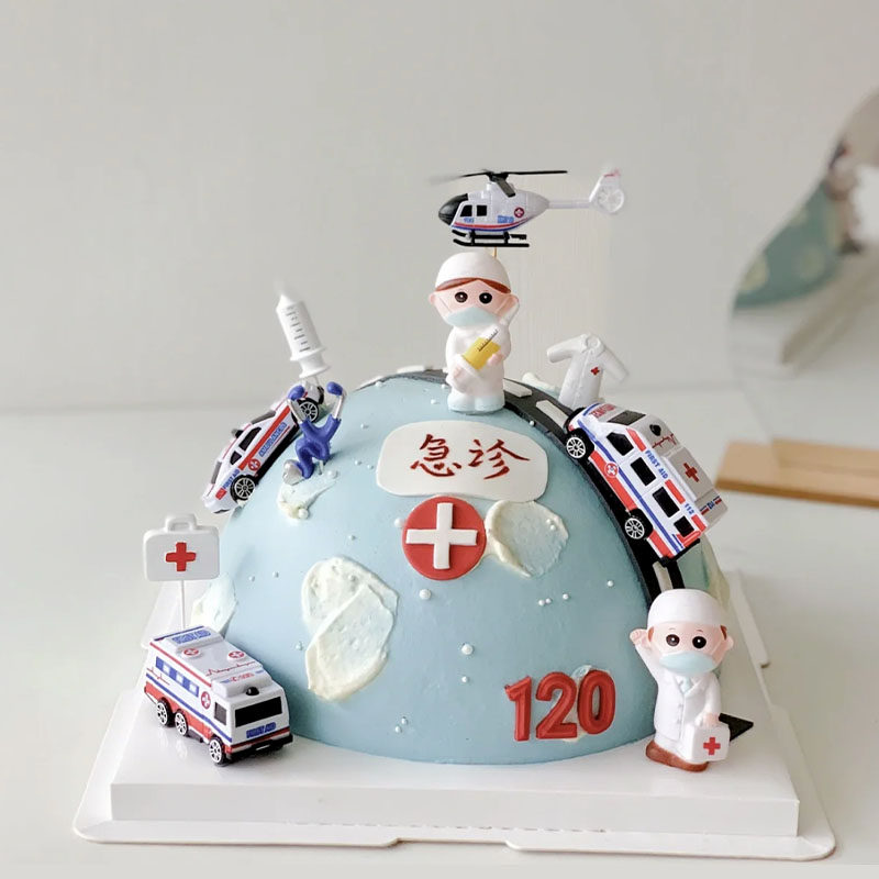 医师节蛋糕装饰摆件医生护士节日插件牌救护车翅膀翻糖巧克力模具