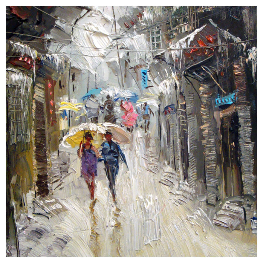 【双十二】匿名 国家一级美术师 油画作品《老北京胡同之二》