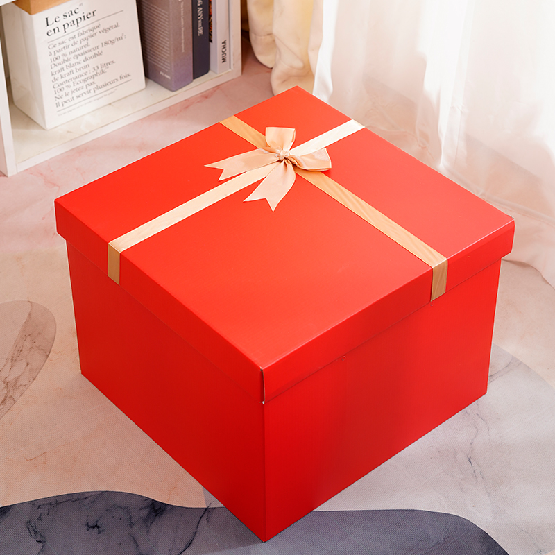 新婚红色礼物盒大号结婚节日通用礼品包装盒方形生日礼盒特大空号