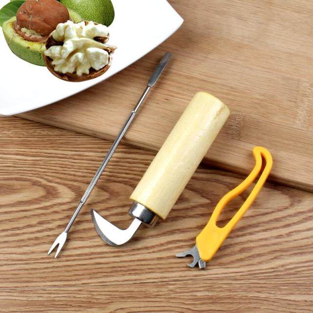 家用不锈钢核桃夹套装青皮核桃刀生核桃剥壳去壳器剥核桃坚果工具