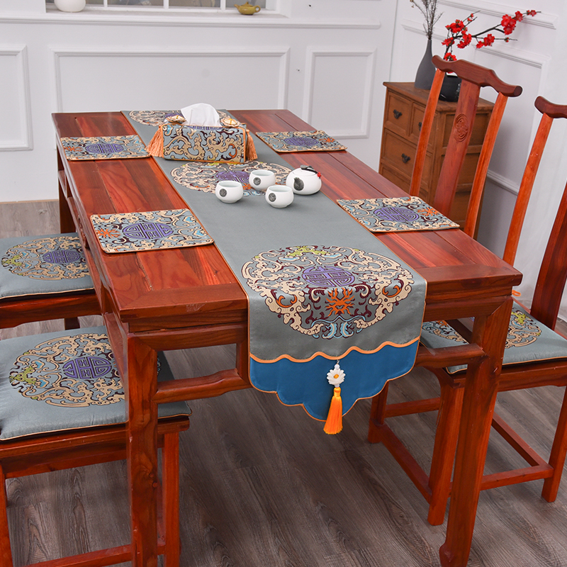 皇庭布坊禅意桌旗中式中国风古典中式桌布客厅餐桌电视柜布