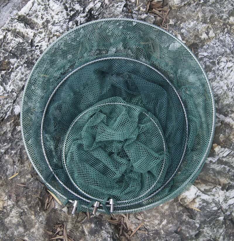 电抄网头304实心不锈钢尼龙捞鱼网兜渔具配件打鱼抓鱼抄网野鸡网
