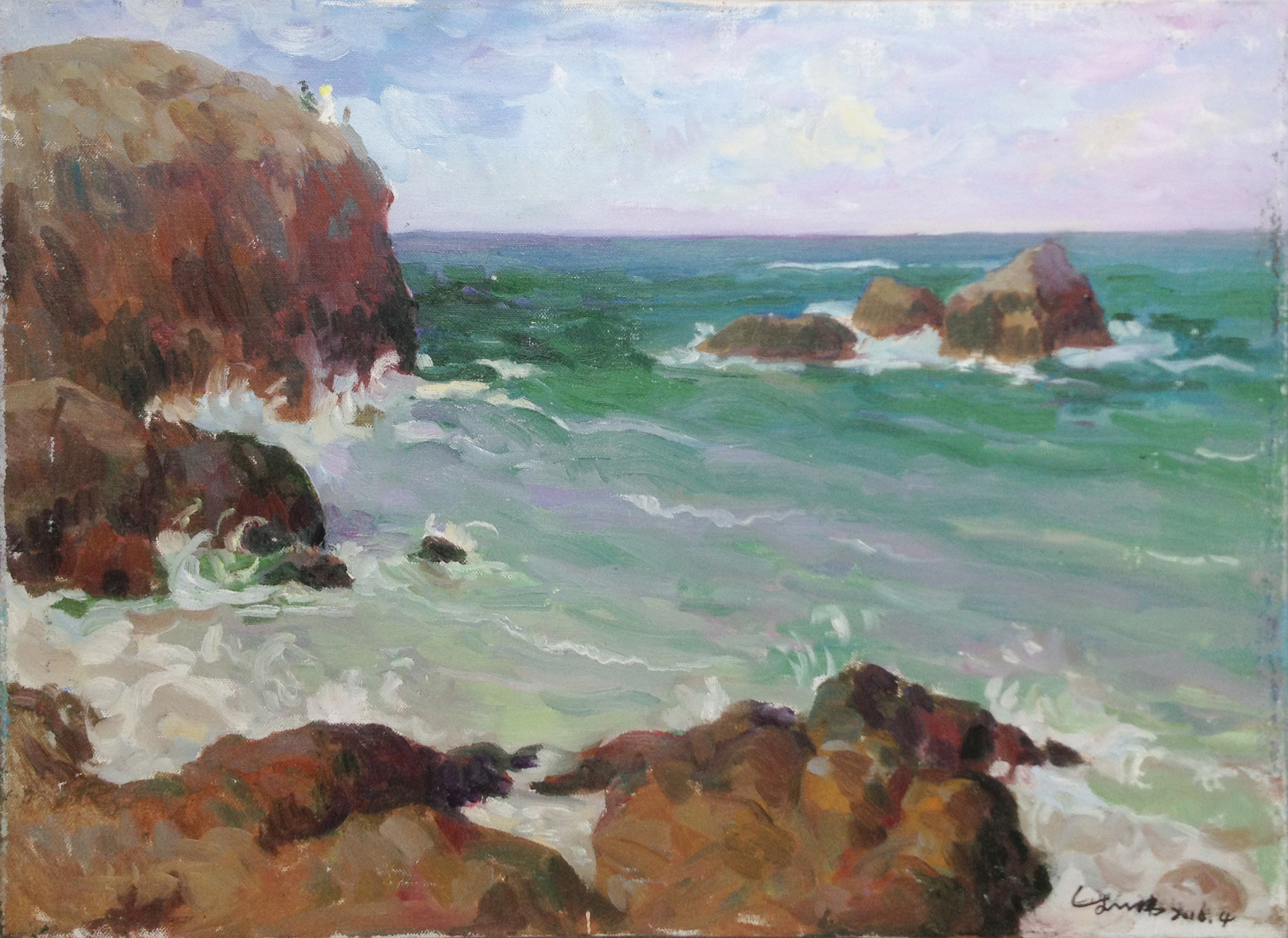 刘伟作品 《大海》 旅俄画家