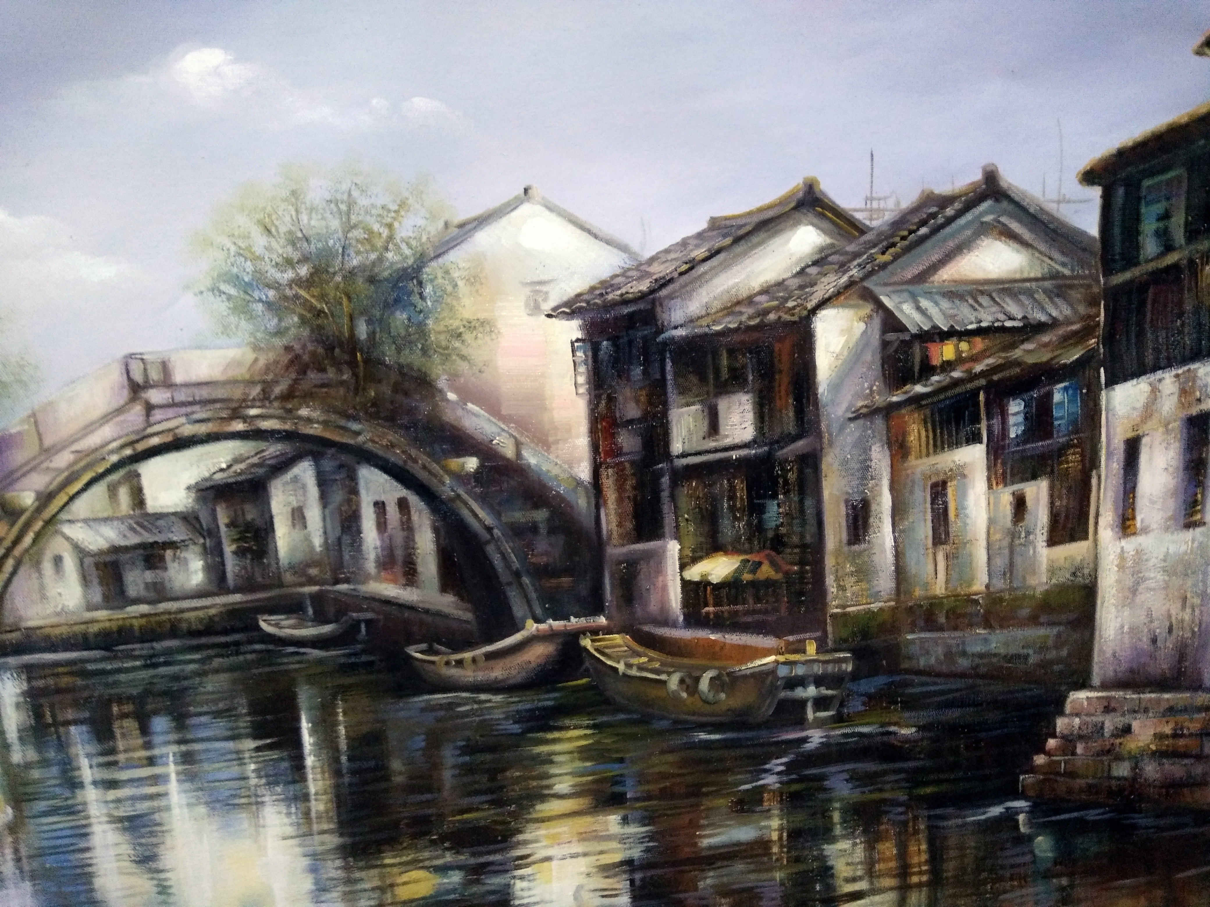 刘木波《水乡小镇系列一》 布面油画