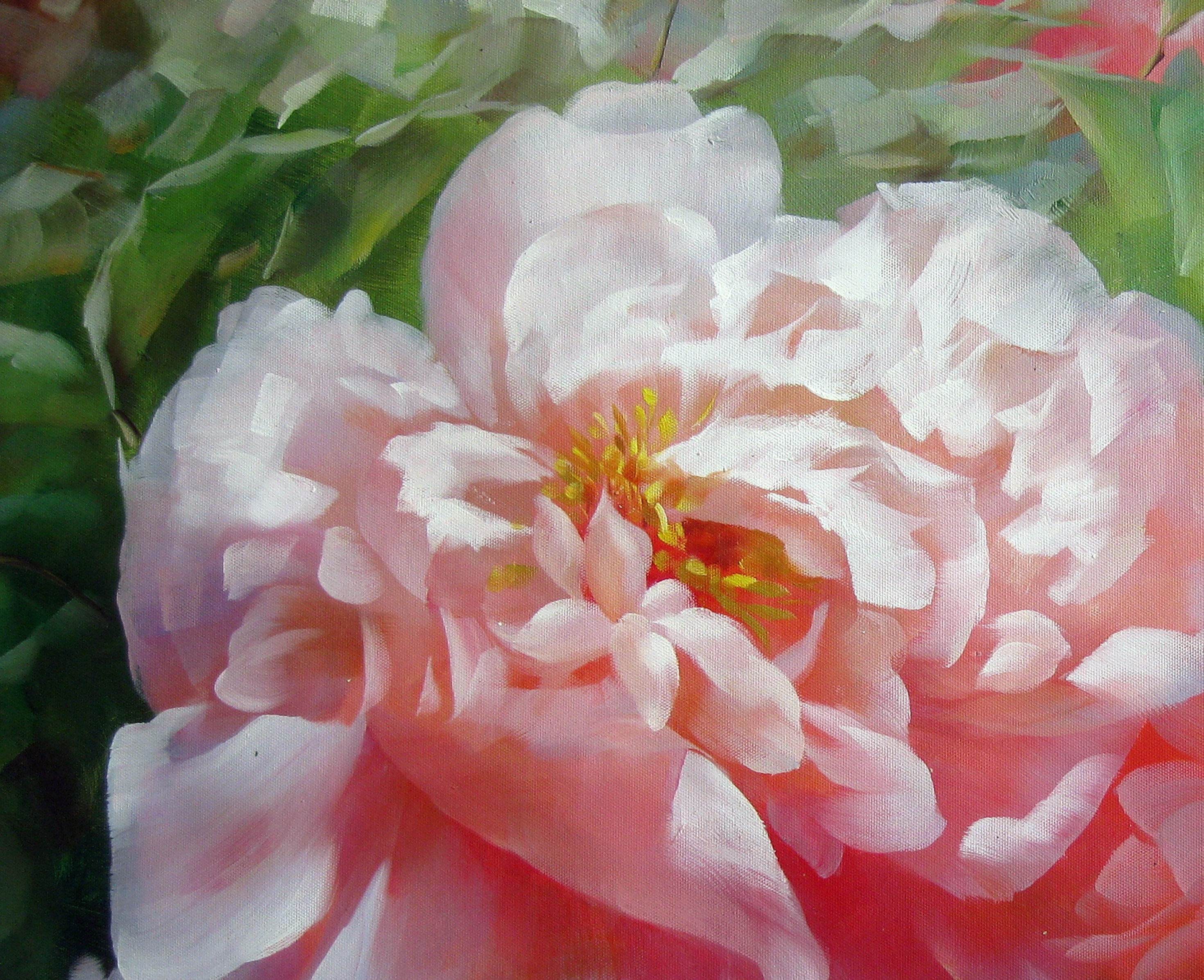 许时垦《牡丹花》青年实力派书画家 布面油画