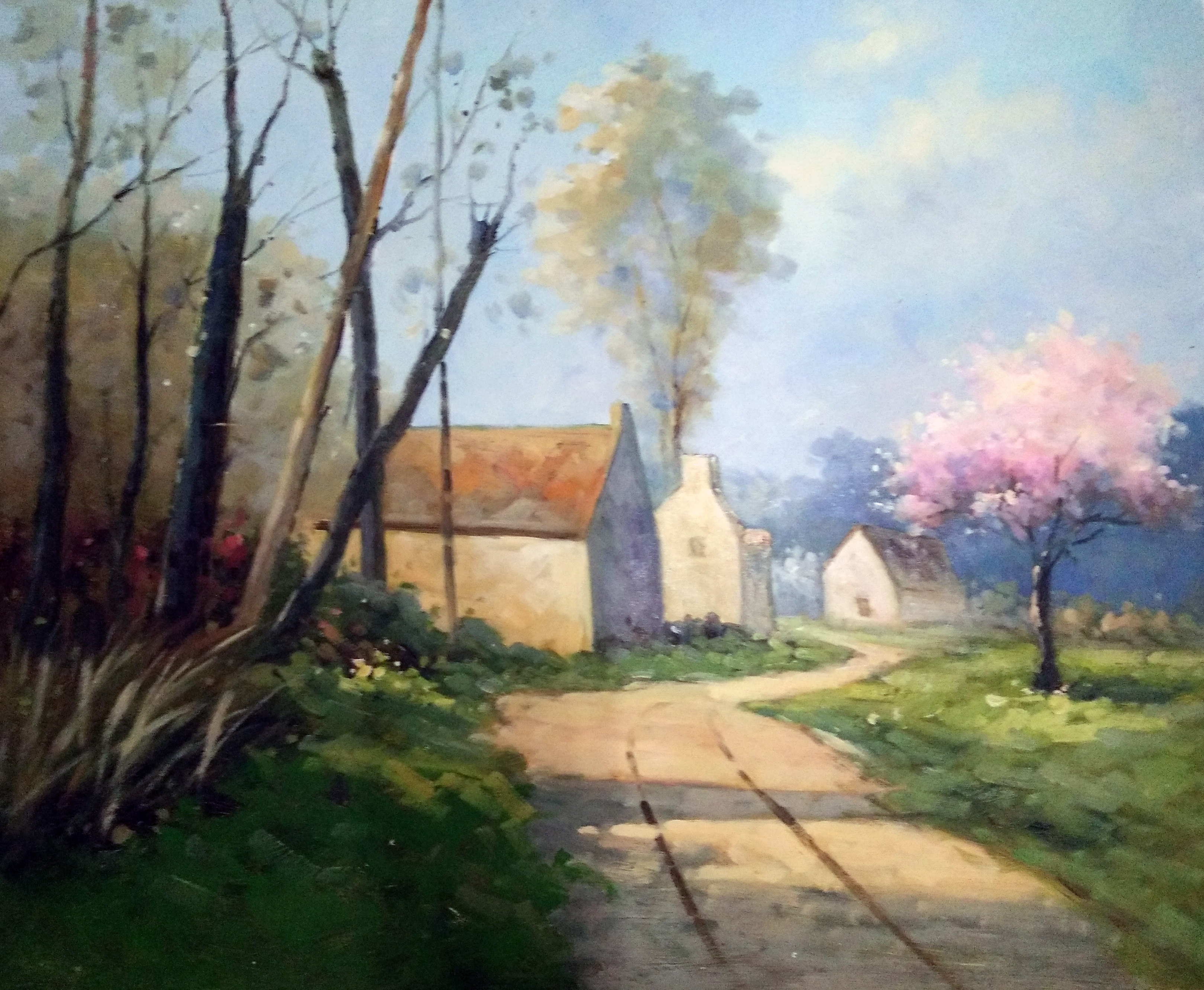 谢沛义《乡间小路》实力派画家 布面油画