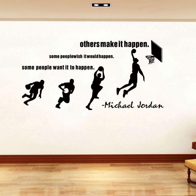 nba篮球明星乔丹励志名言墙贴纸飞人扣篮贴画球馆宿舍卧室防水贴
