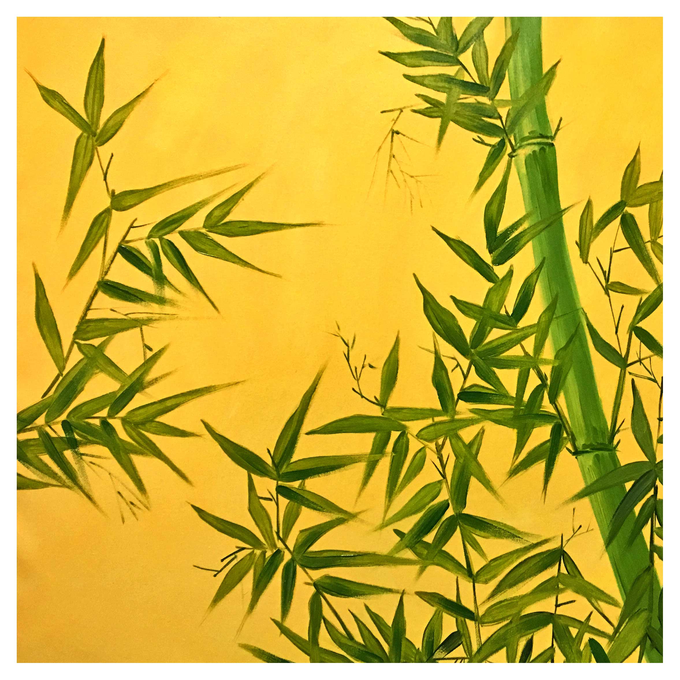 王永超《绿竹》布面油画