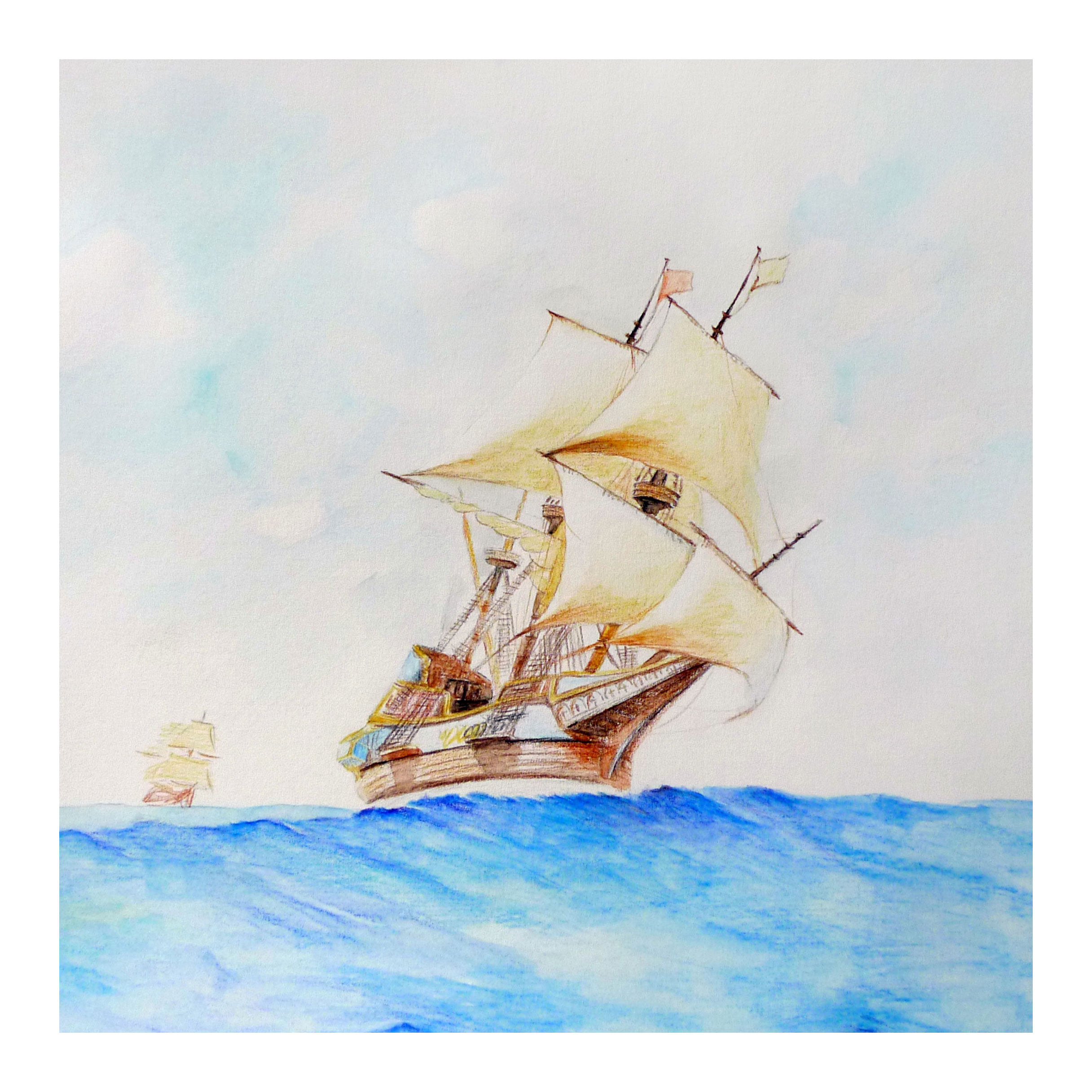 陈超《一帆风顺》素描