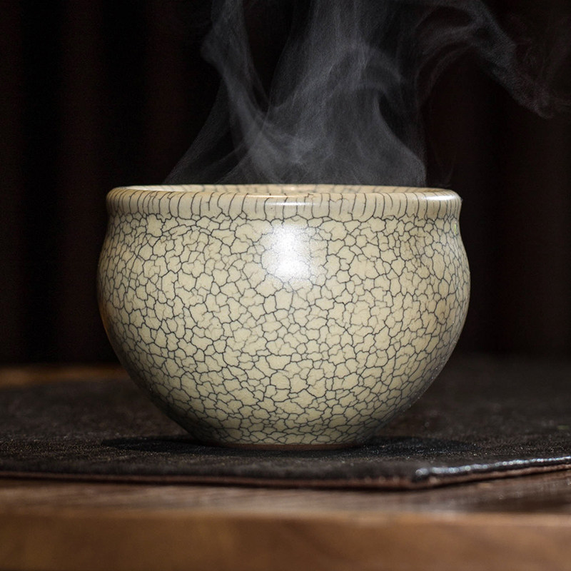 陶瓷传世哥窑风水缸主人杯龙泉高端青瓷茶杯礼盒装功夫茶具品茗杯