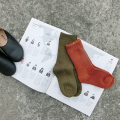 韩国定制儿童森系复古加厚毛线短袜秋冬百搭保暖堆堆袜凹造型必备