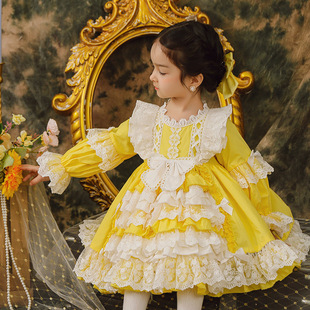 2023春装新款洛丽塔Lolita生日礼服裙女童西班牙公主蕾丝裙蓬蓬裙