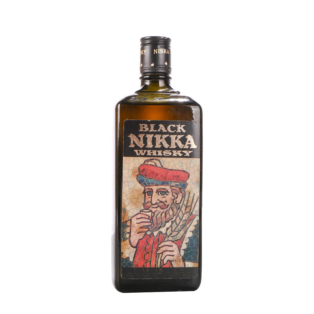 90.90年代日本nikka黑瓶威士忌酒 42度720ml