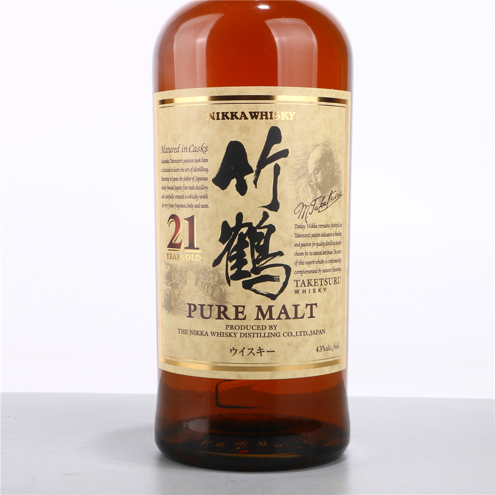 11.2000年代日本nikka竹鹤21年纯麦威士忌酒 43度700ml