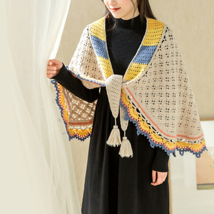 毛线手工编织披肩