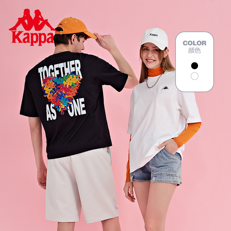 kappa卡帕短袖情侣男女运动休闲圆领半袖夏季t恤背靠背
