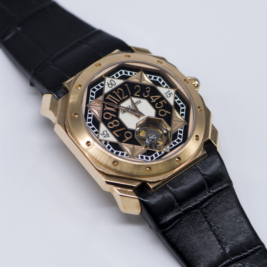 【9.8新】gerald genta/尊达 黄金陀飞轮自动机械男士腕表
