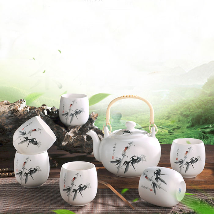 景德镇陶瓷茶具套装茶杯青花提梁壶整套泡茶大茶壶家用礼品凉水壶在类目 餐饮具, 茶具, 整套茶具中 - 来自Buy2taobao.com提供专业的淘宝代购服务