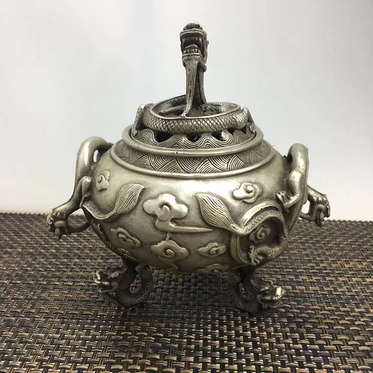 古董白铜 古玩收藏 老铜佛像茶具摆件白铜器 盘龙香炉|ruв категории Домашний быт, Ароматерапия печь - от Buy2taobao.com для оказания профессиональной услуги покупки агента Taobao