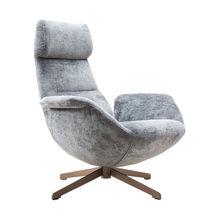 北欧简约轻奢旋转休闲椅小户型布艺沙发椅阳台懒人椅意式风格单椅