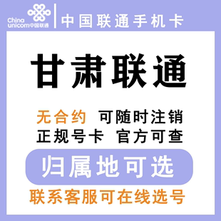 中国联通 甘肃兰州武威张掖平凉陇南临夏甘南 低月租手机卡大王卡