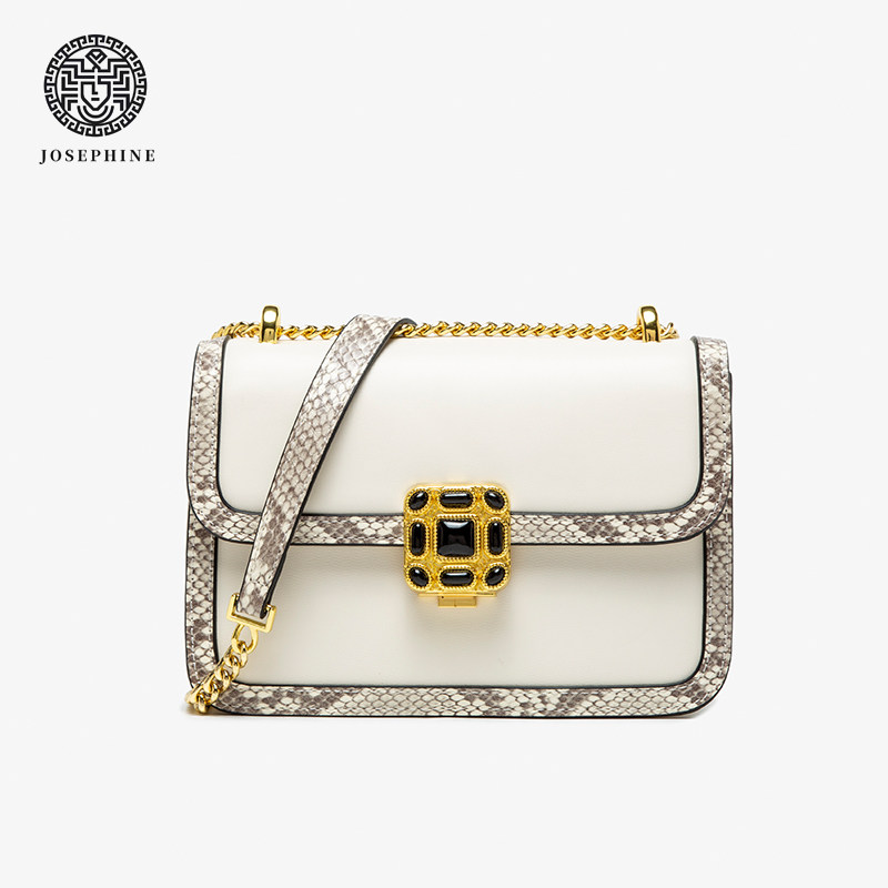 【josephine】约瑟芬女包2022秋冬新款白璧微瑕撞色拼接单肩斜挎