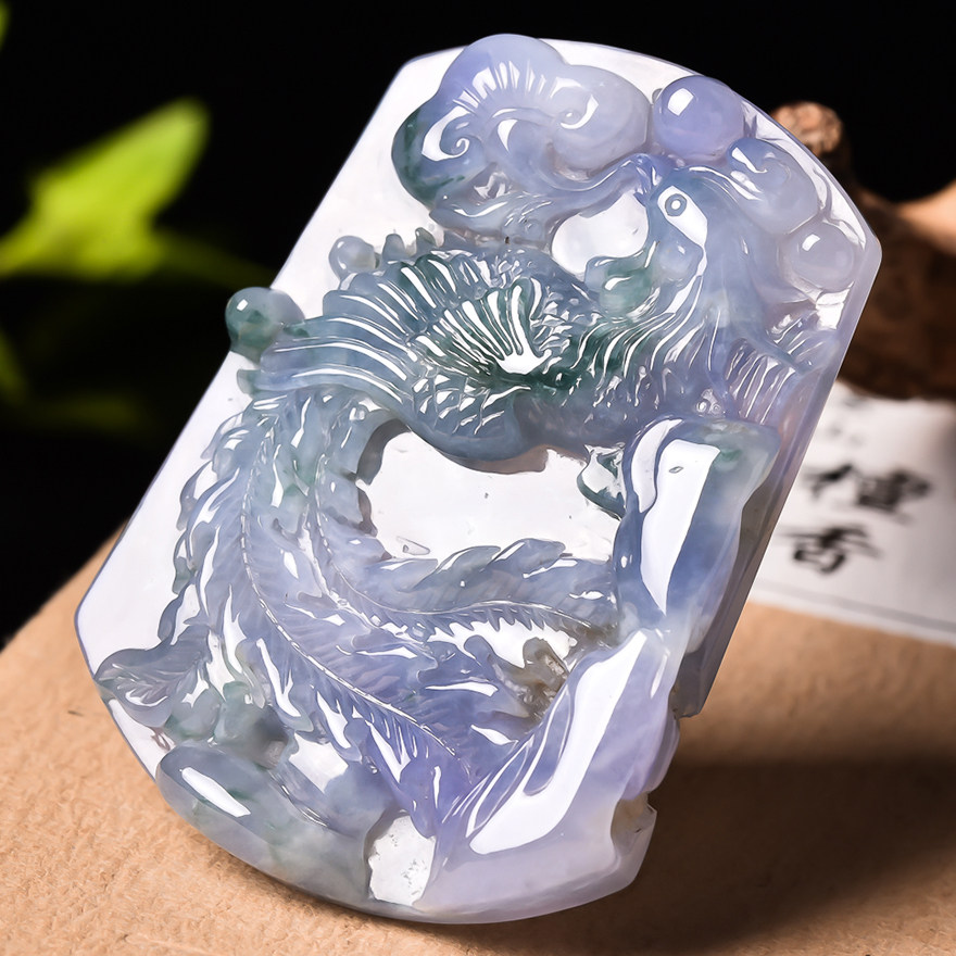 【源头好货-四会】天然a货翡翠凤凰于飞吊坠36.58克