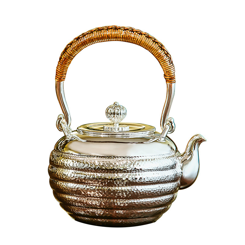 【银龙游曳】国家级大师潘德月监制 银壶999烧水壶